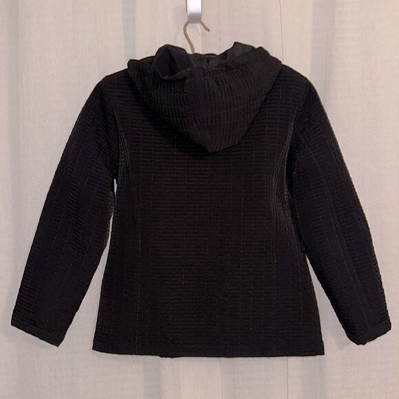 ESPRIT M Black Quilted Lightly Insulated Hooded Full Zip Jacket - Picture 2 of 14